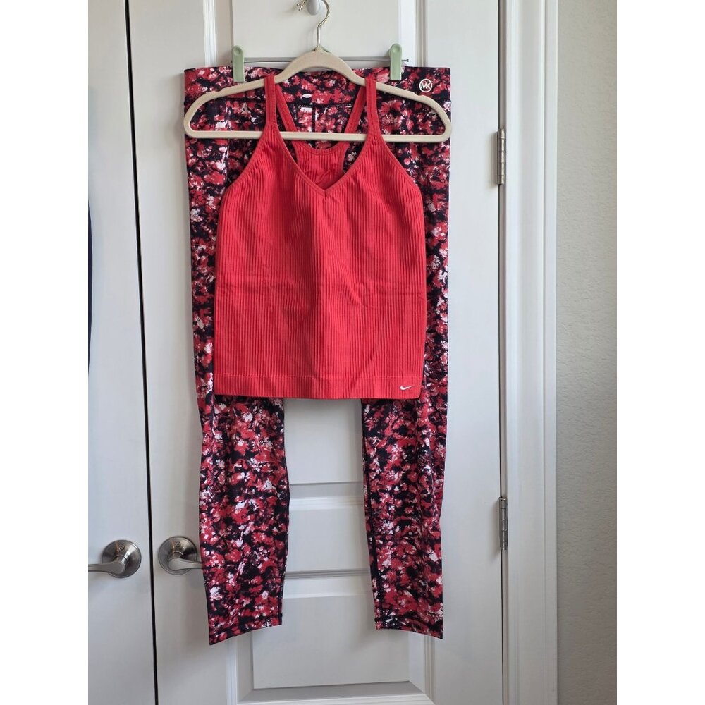 Two Piece XL Bundle - Nike Dri-Fit Seamless Tank + Michael Kors Floral Leggings